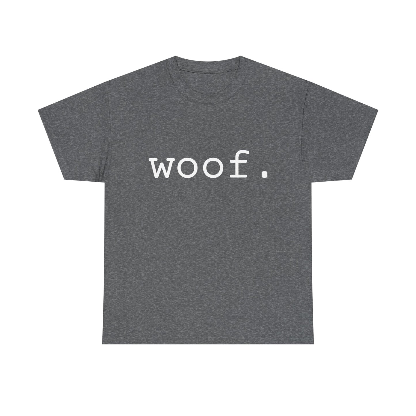 "woof" Word Emotion Tee dark