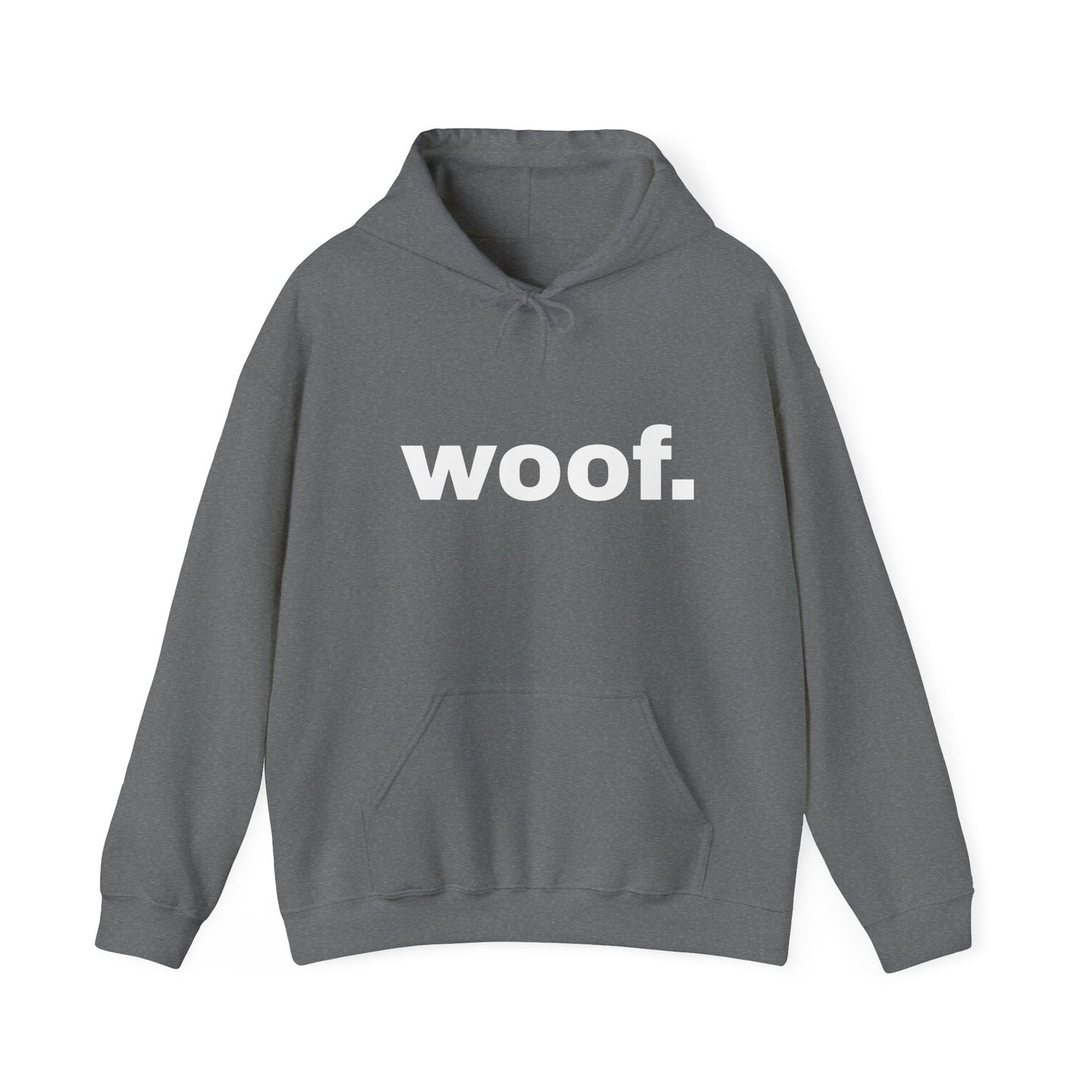 "woof." dark Unisex Hoodie Sweatshirt