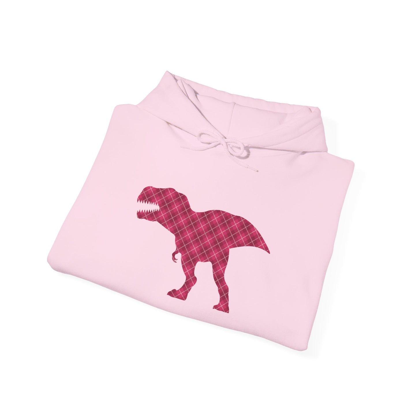 Dino Hoodie - Funny T-Rex Plaid Unisex Sweatshirt