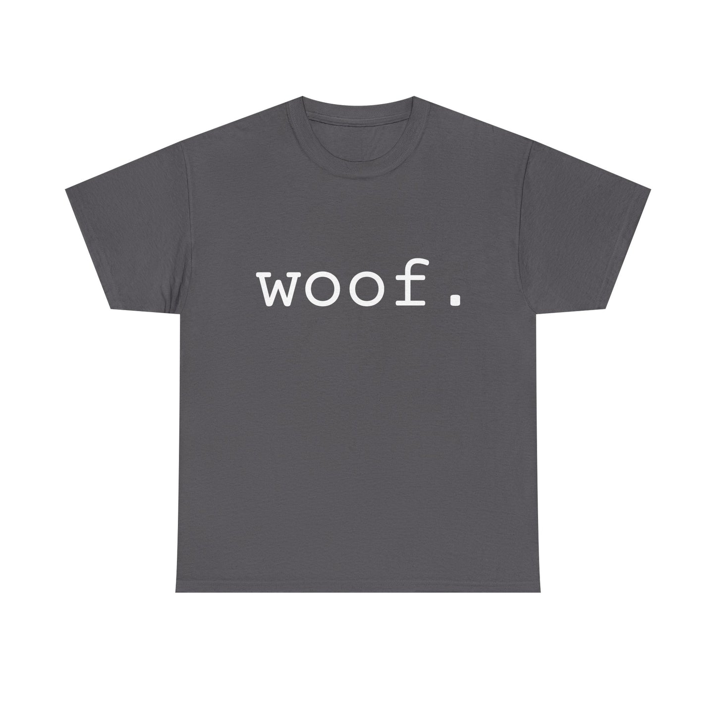 "woof" Word Emotion Tee dark