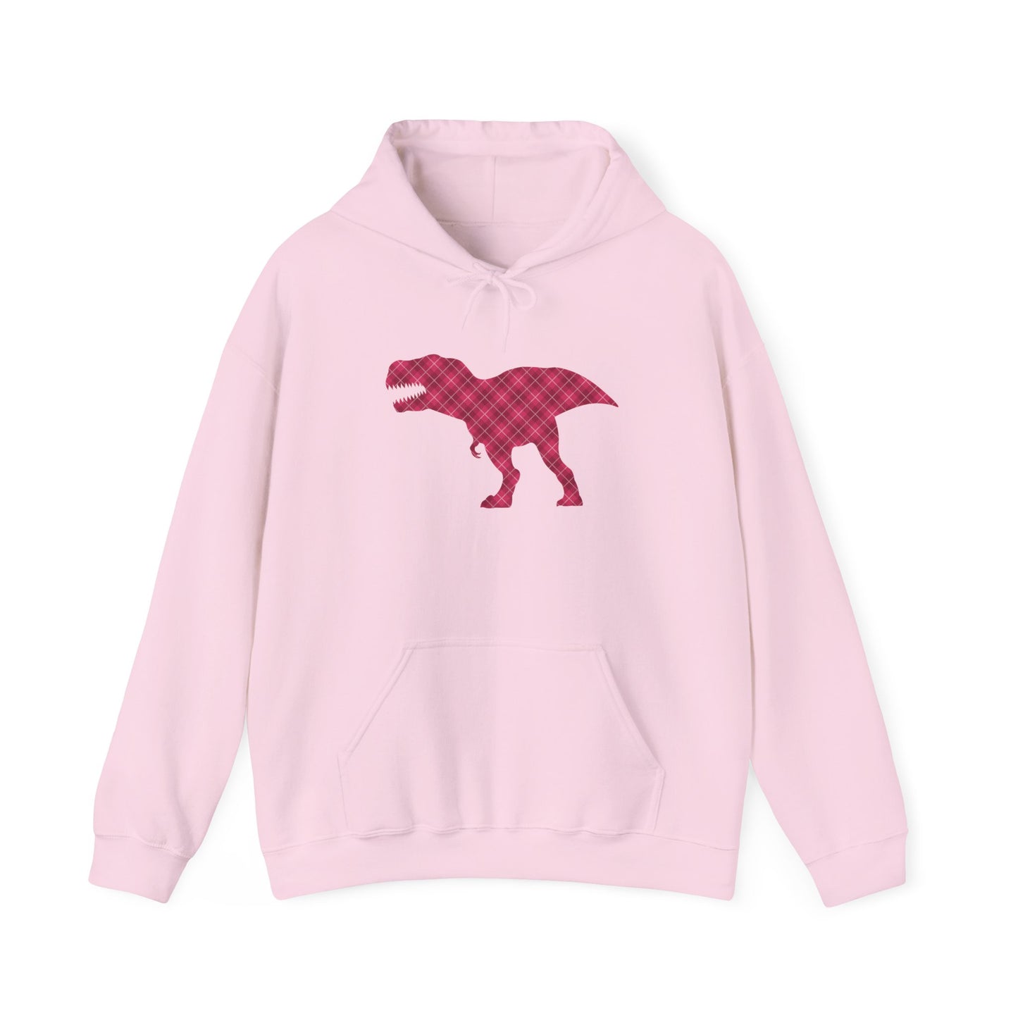 Dino Hoodie - Funny T-Rex Plaid Unisex Sweatshirt