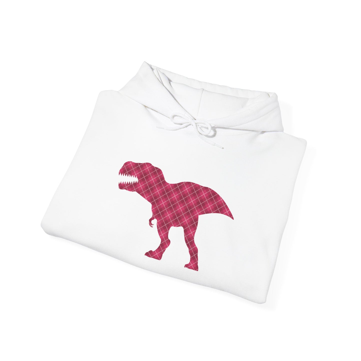 Dino Hoodie - Funny T-Rex Plaid Unisex Sweatshirt