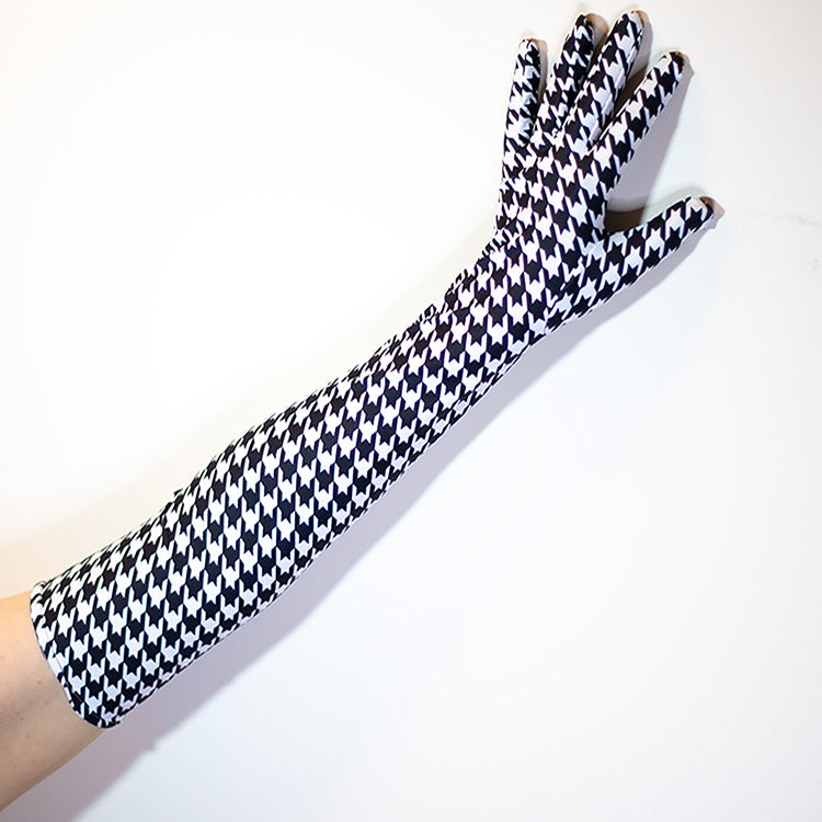 Woof! Houndstooth Opera Gloves