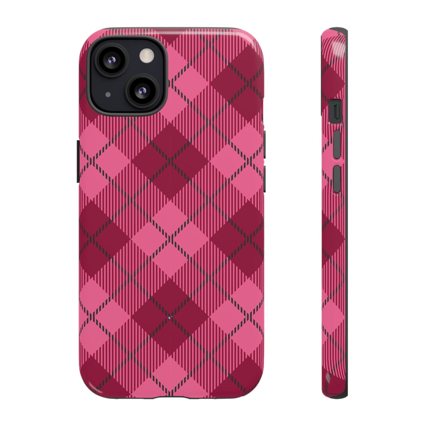 Iphone Tough Case in Pink Plaid