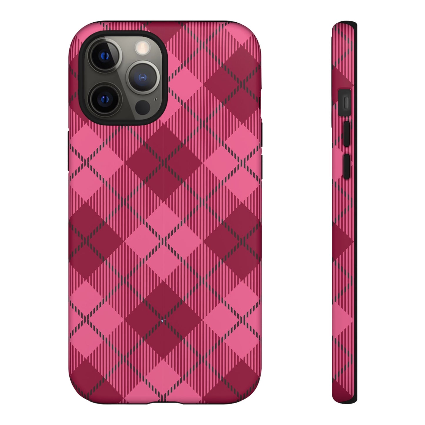 Iphone Tough Case in Pink Plaid