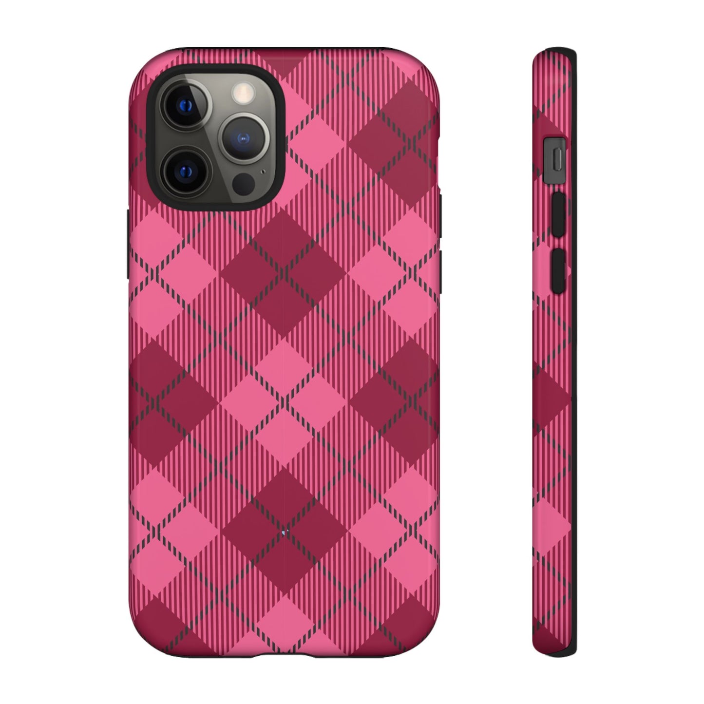 Iphone Tough Case in Pink Plaid