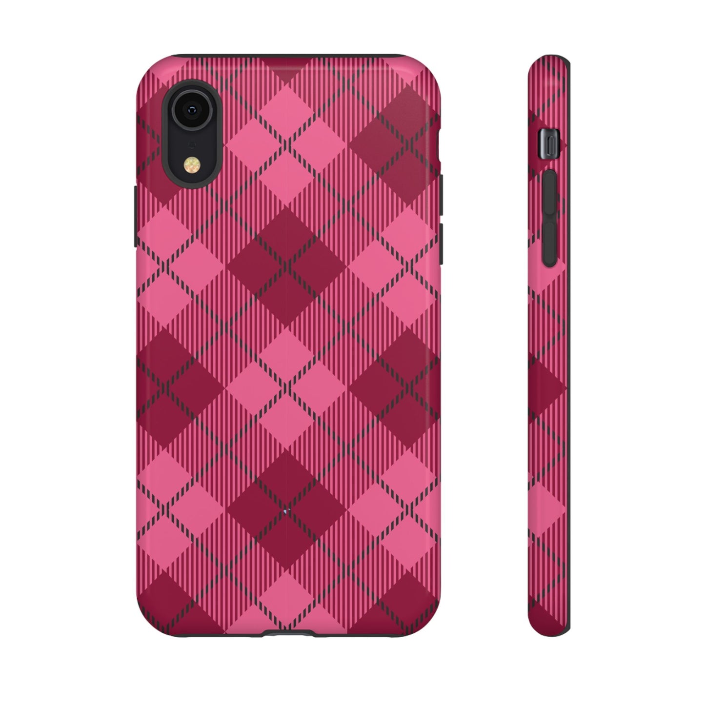 Iphone Tough Case in Pink Plaid