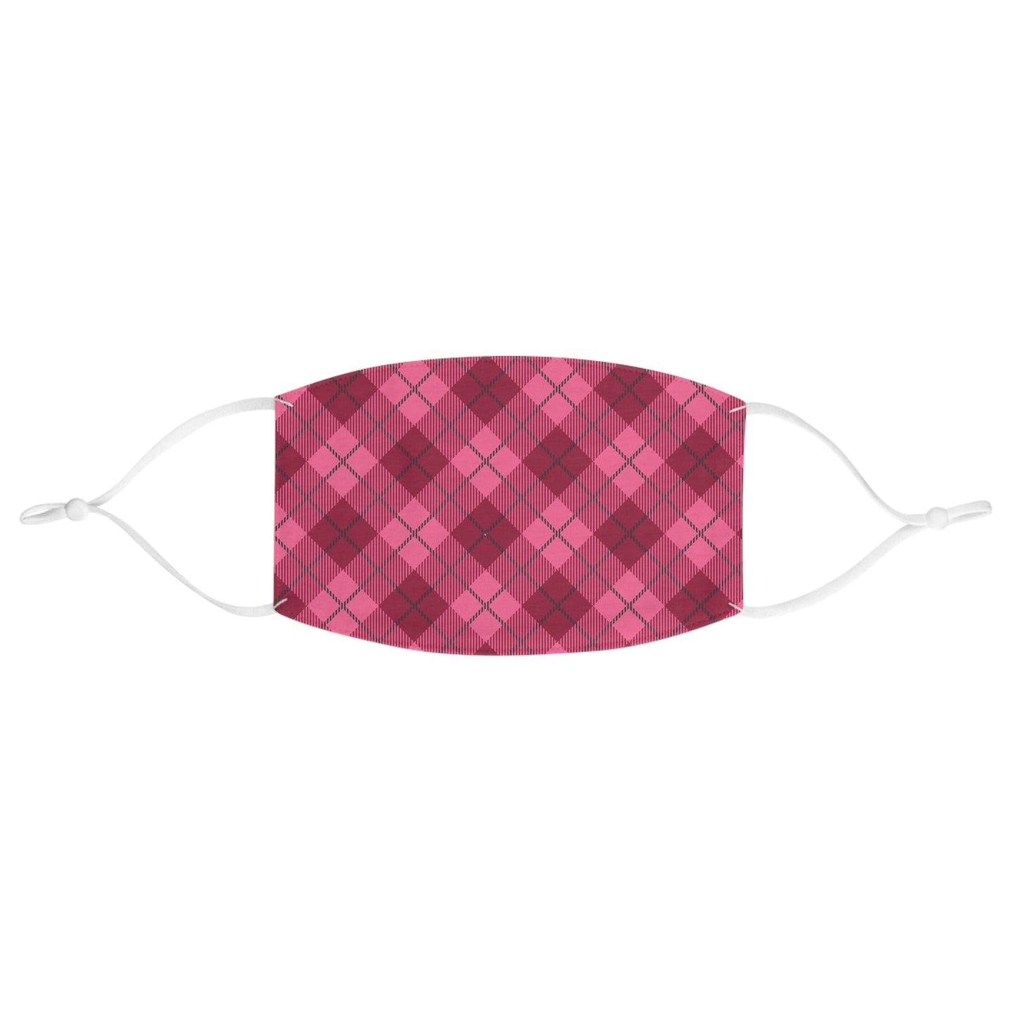 Pink Plaid Fabric Face Mask