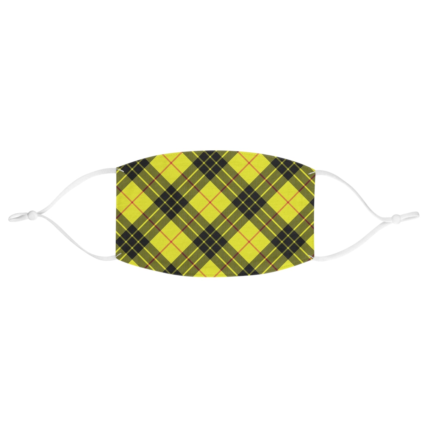 Yellow Tartan Fabric Face Mask