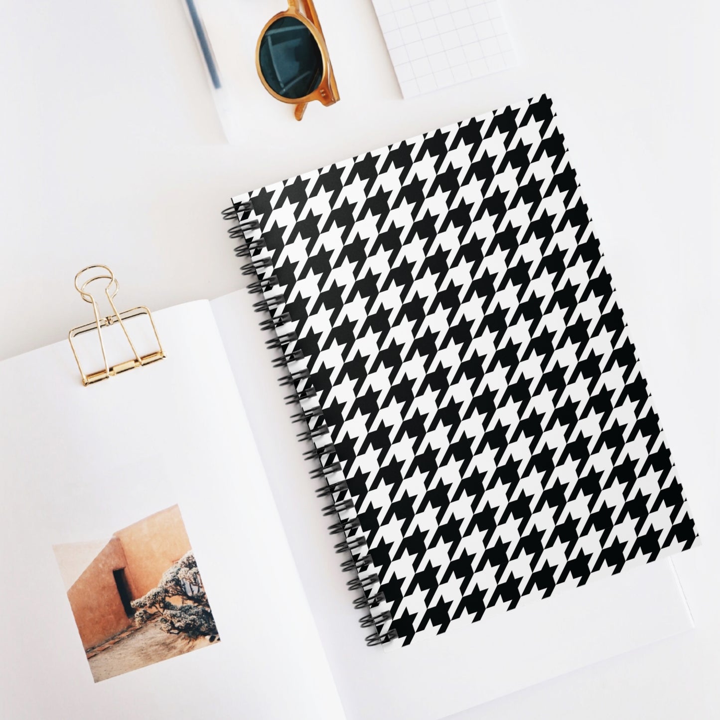 Houndstooth Spiral Notebook - Ruled Line