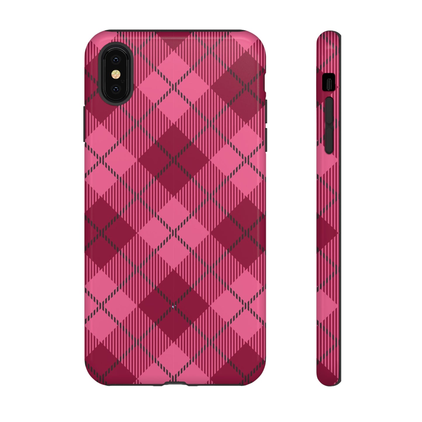 Iphone Tough Case in Pink Plaid