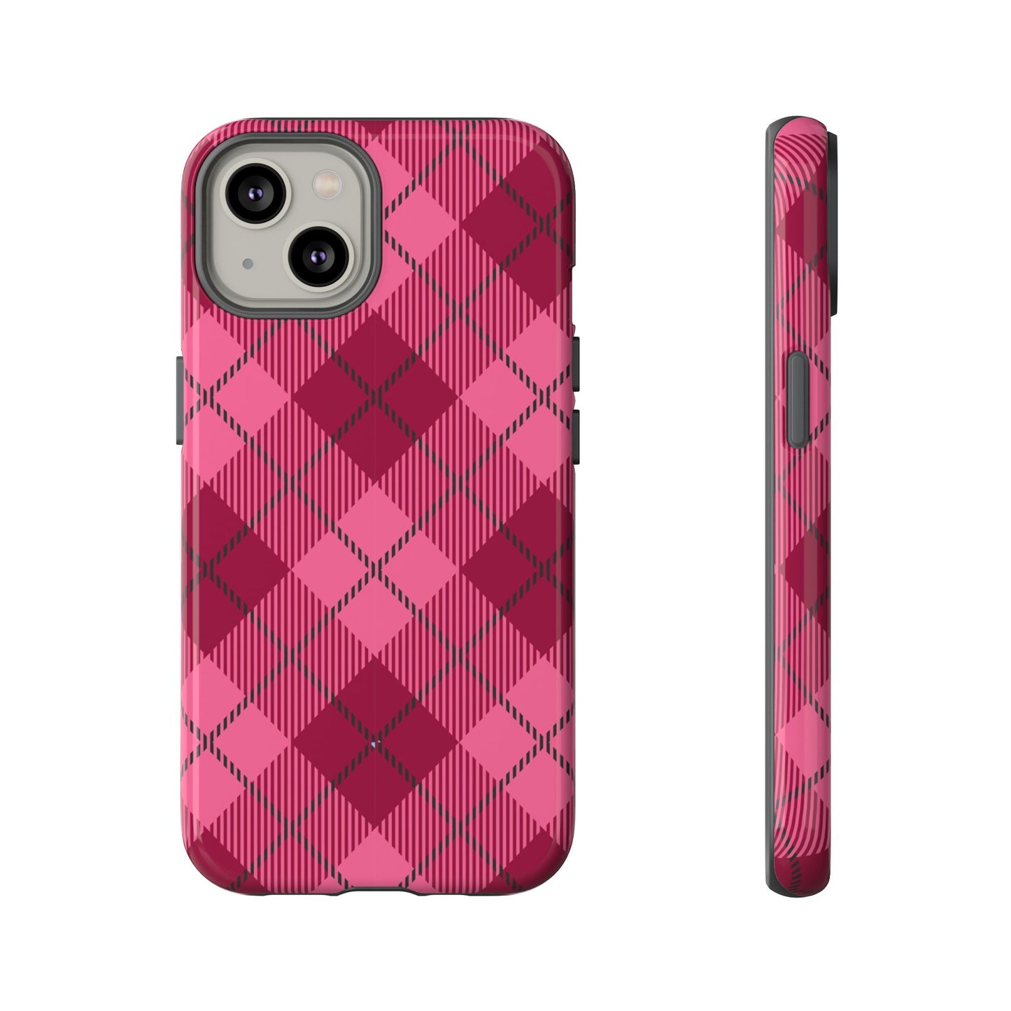 Iphone Tough Case in Pink Plaid