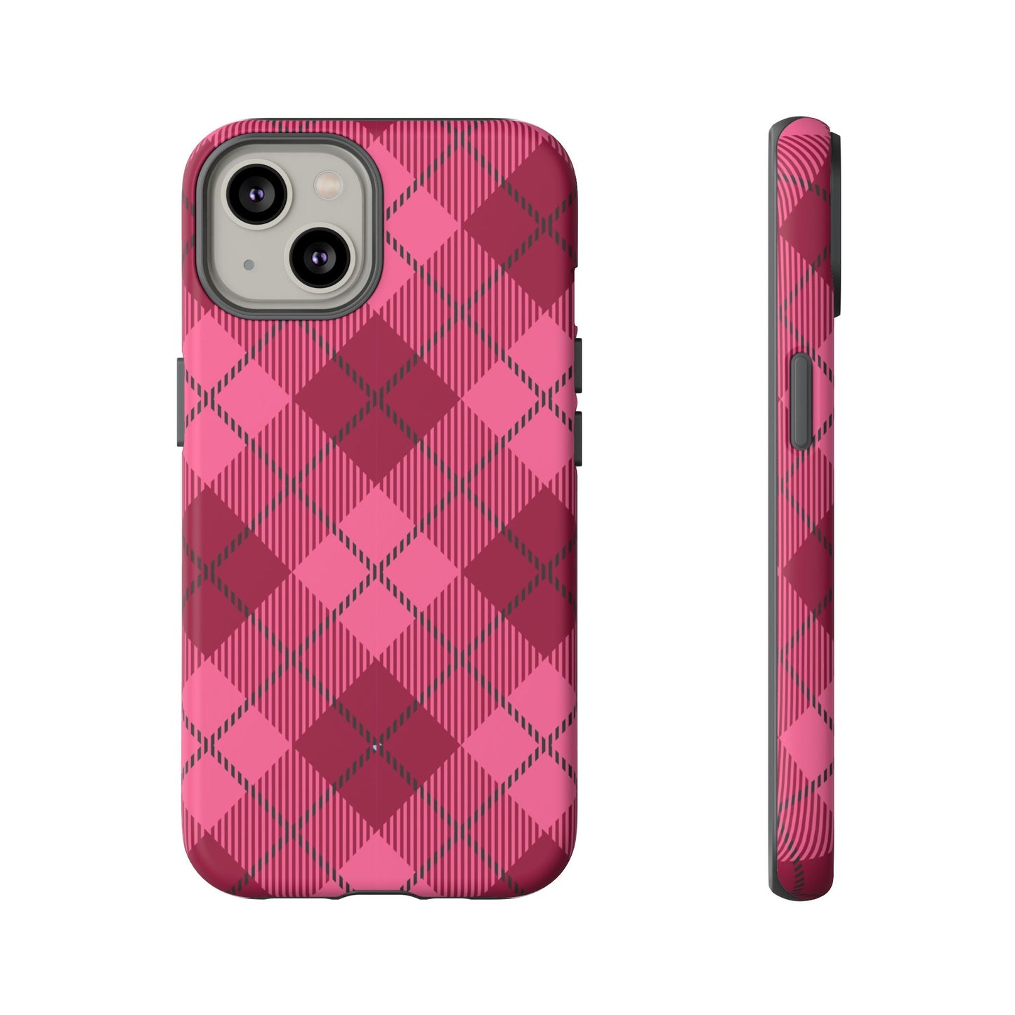 Iphone Tough Case in Pink Plaid