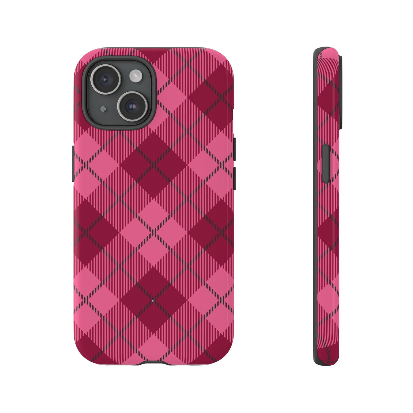 Iphone Tough Case in Pink Plaid