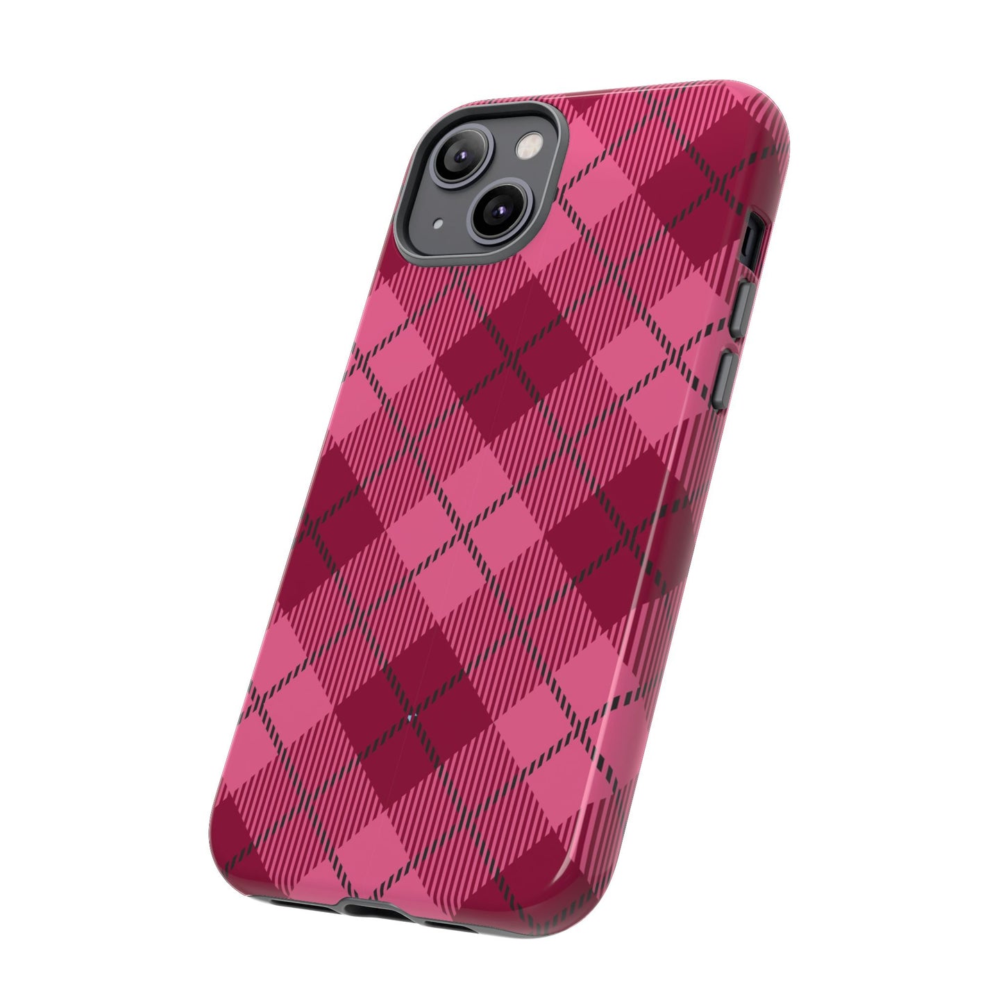 Iphone Tough Case in Pink Plaid