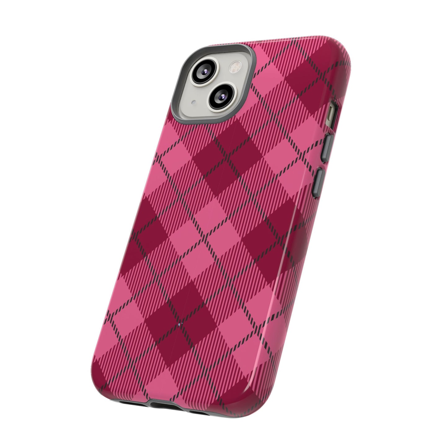 Iphone Tough Case in Pink Plaid