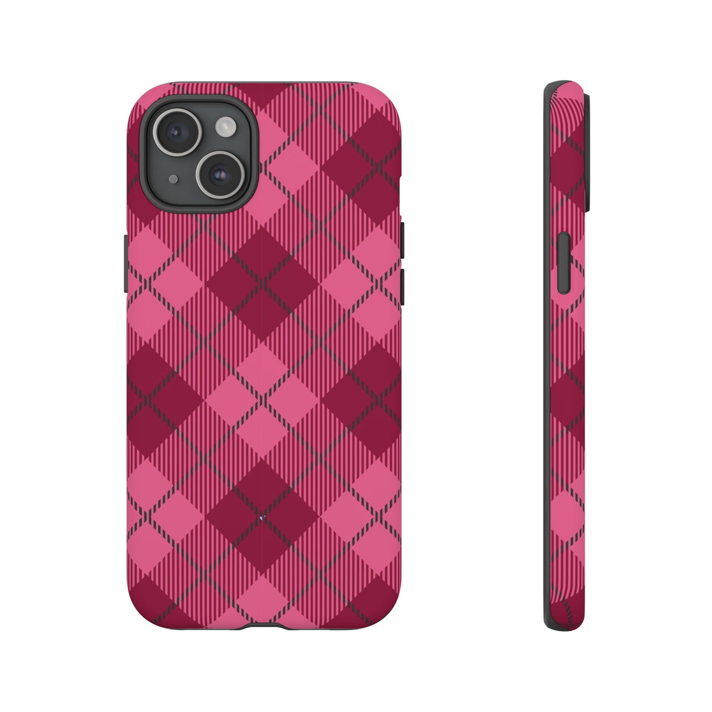 Iphone Tough Case in Pink Plaid