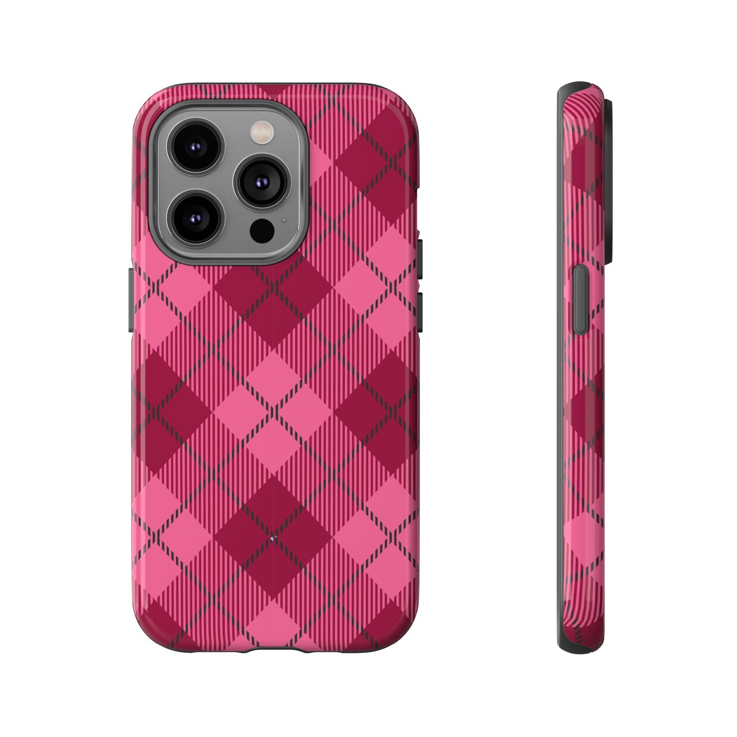 Iphone Tough Case in Pink Plaid