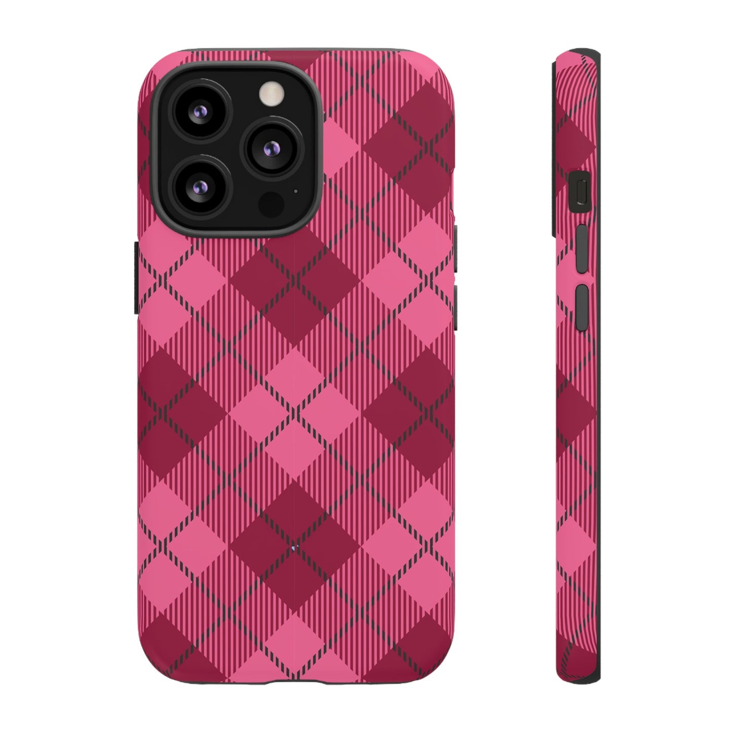 Iphone Tough Case in Pink Plaid