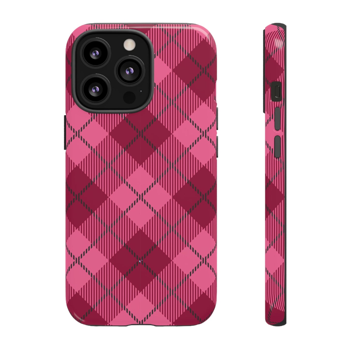 Iphone Tough Case in Pink Plaid