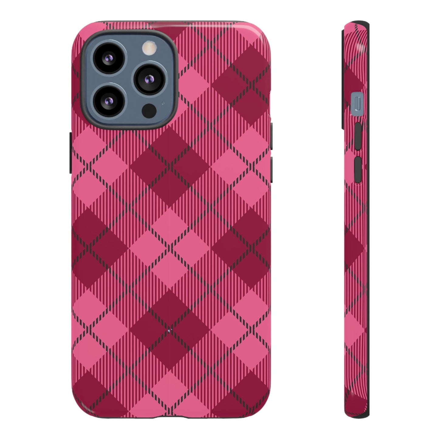 Iphone Tough Case in Pink Plaid