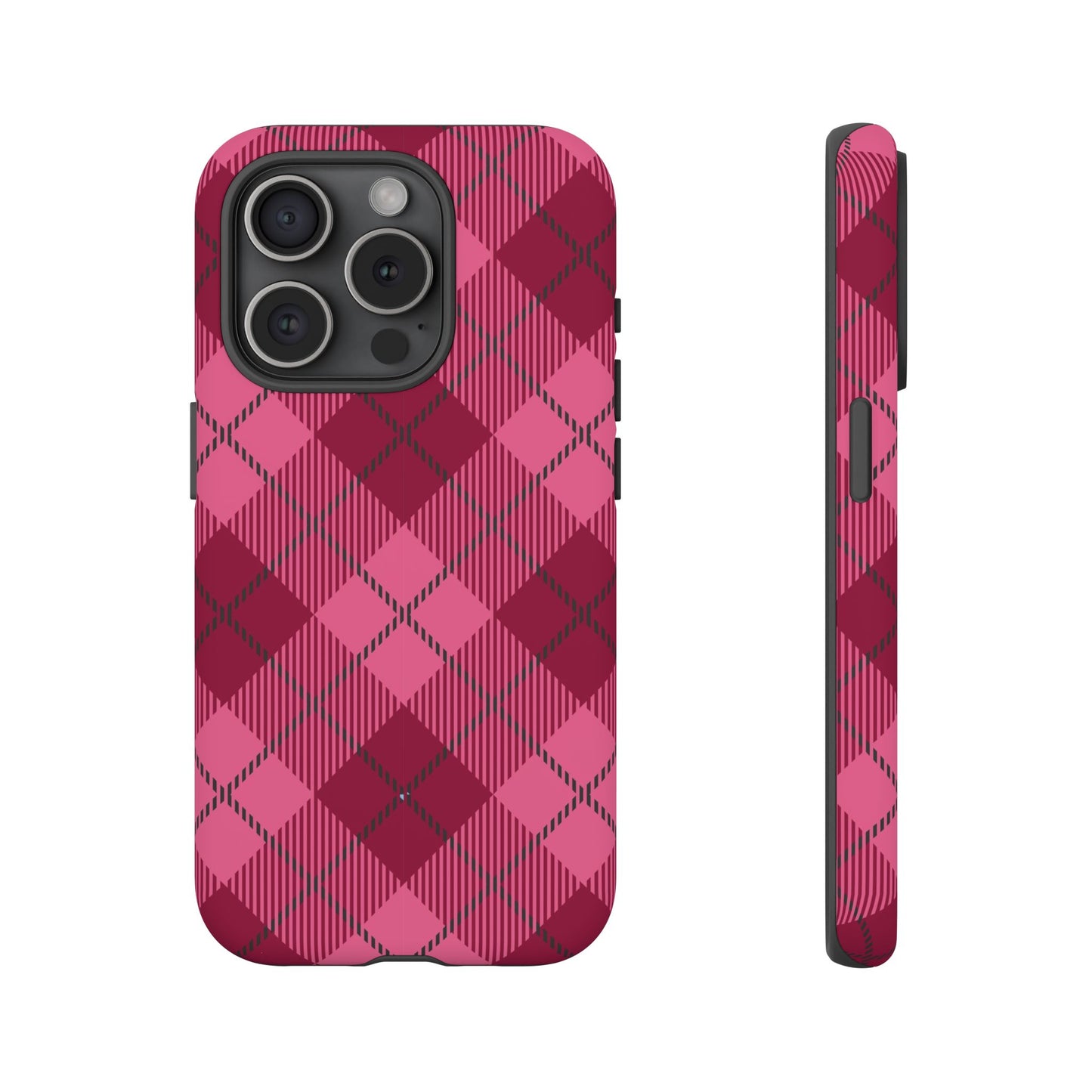 Iphone Tough Case in Pink Plaid