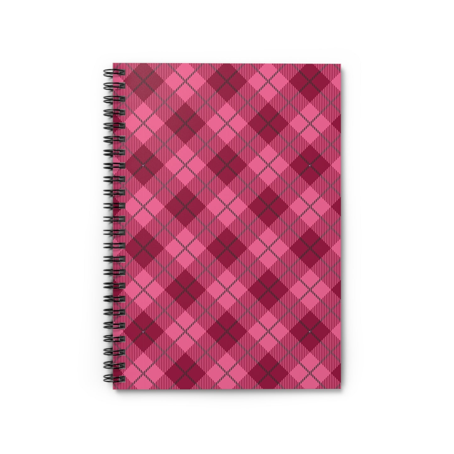 Pink Plaid Spiral Notebook - Ruled Line