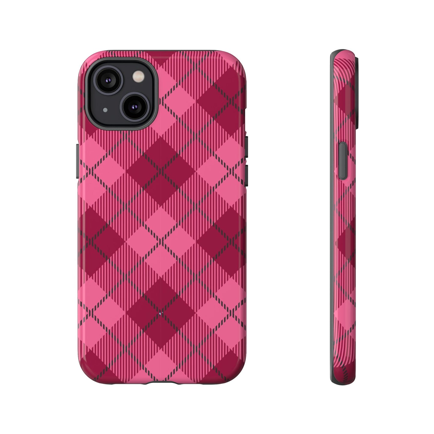 Iphone Tough Case in Pink Plaid