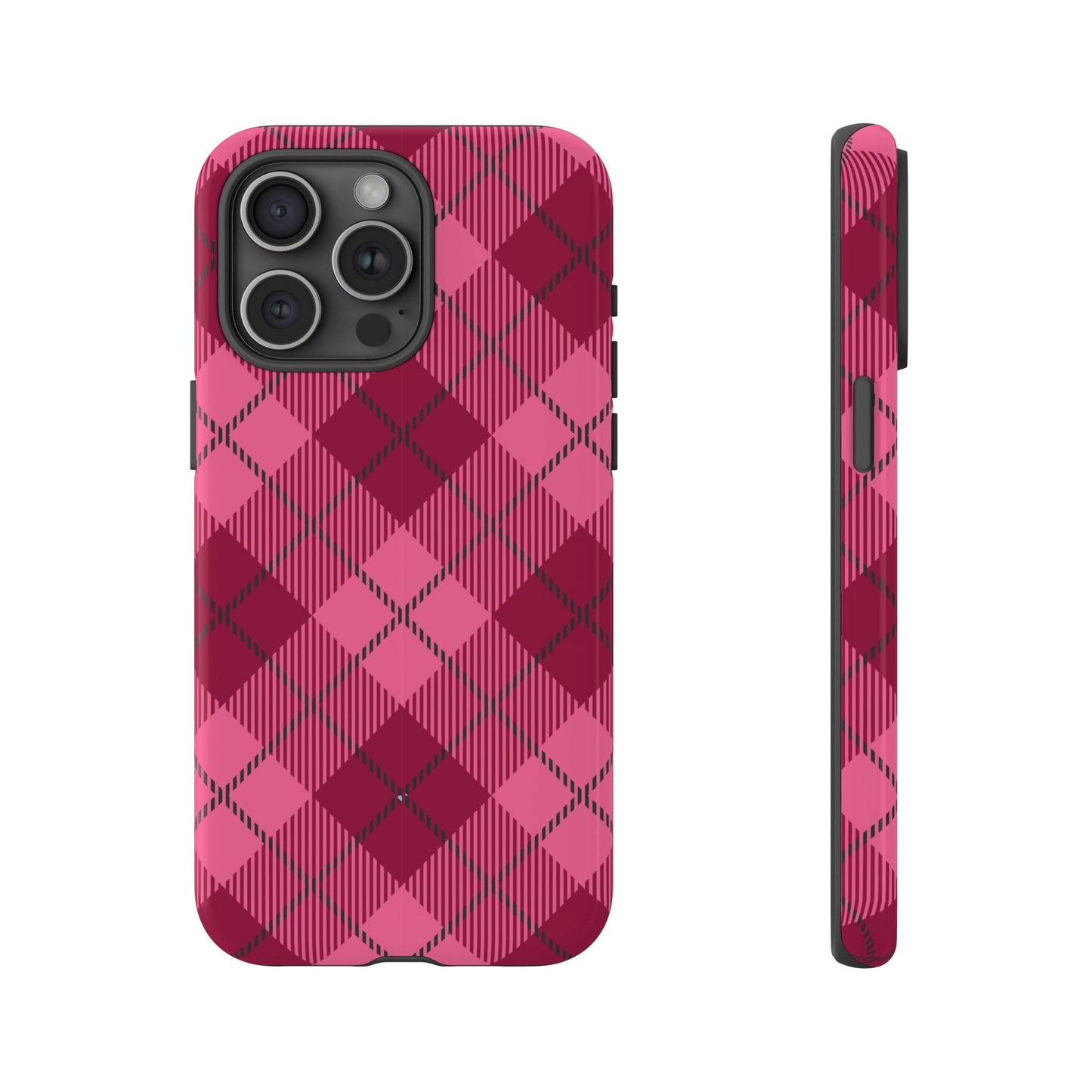 Iphone Tough Case in Pink Plaid