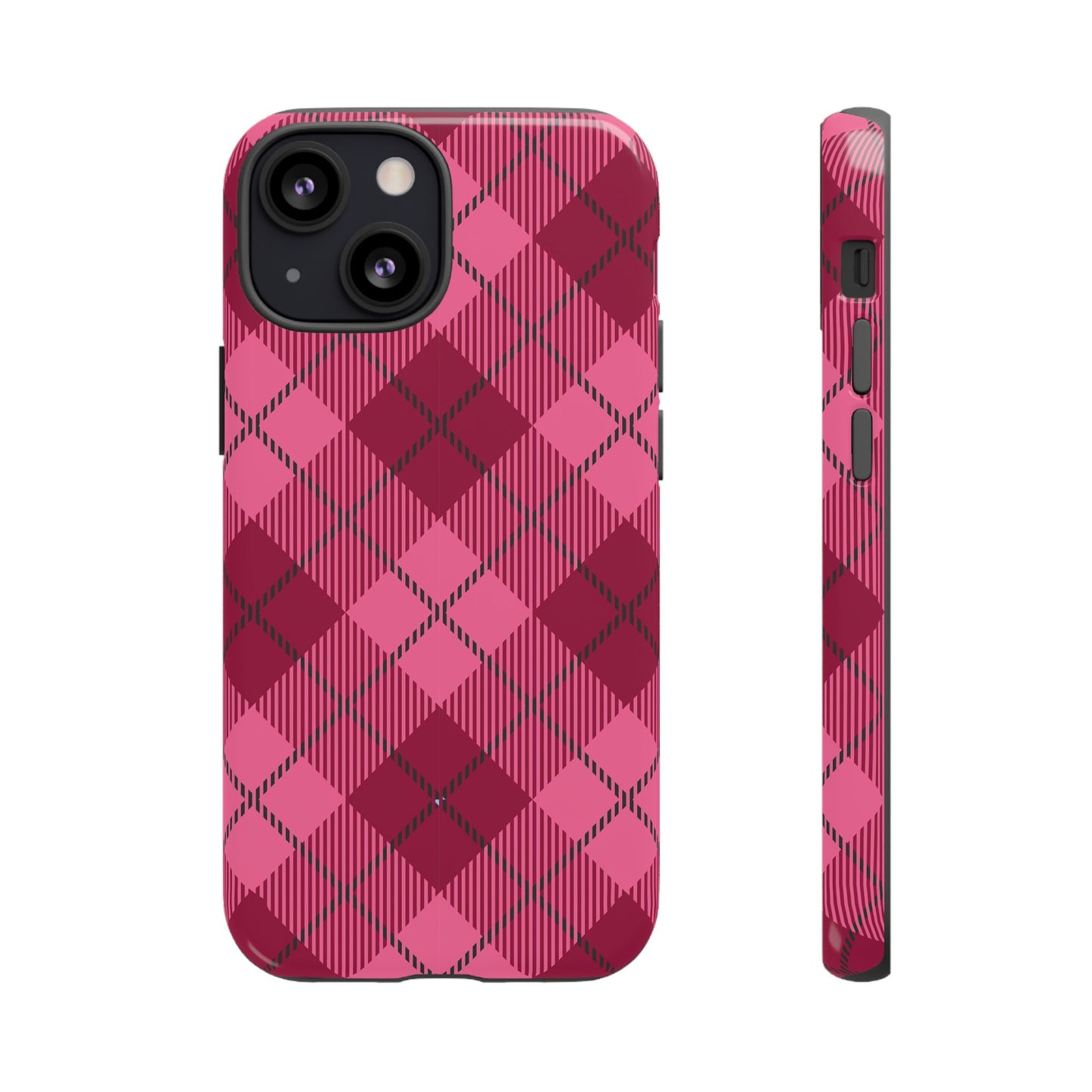 Iphone Tough Case in Pink Plaid