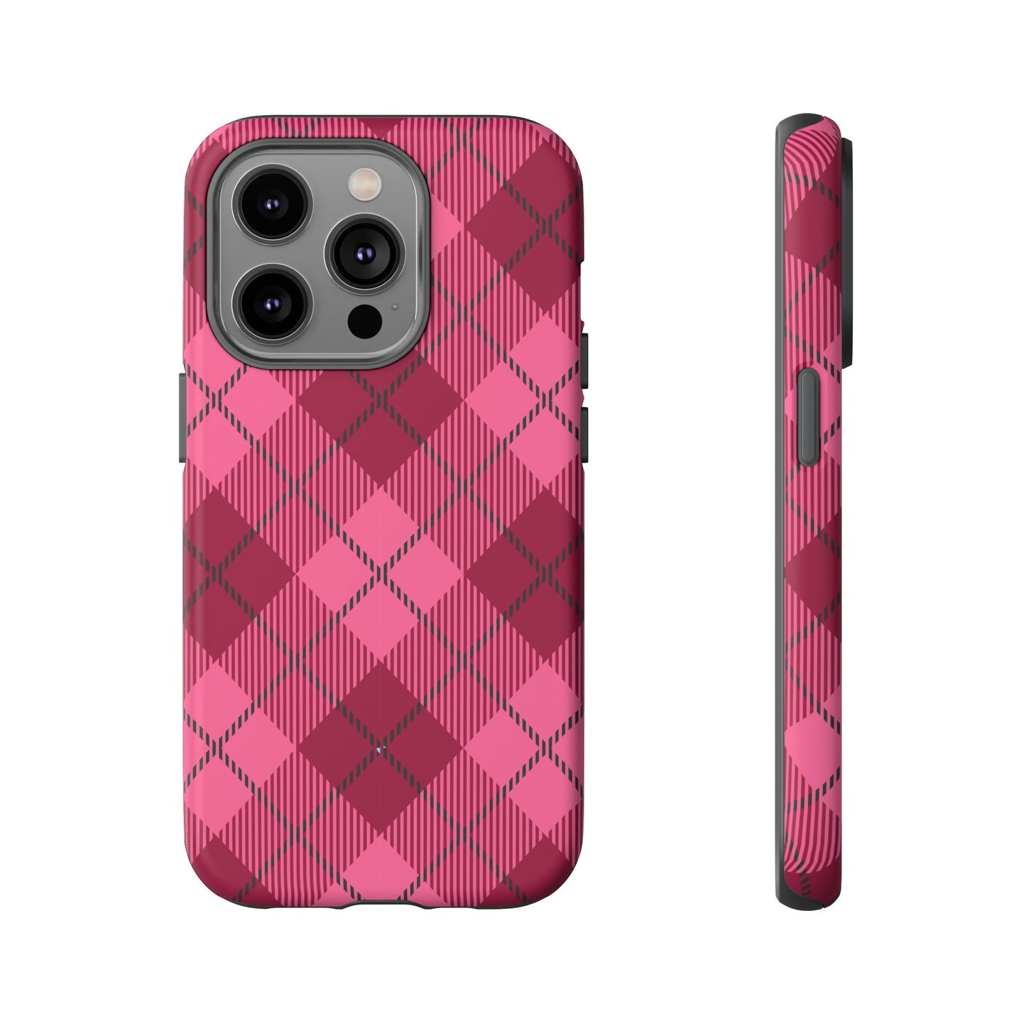 Iphone Tough Case in Pink Plaid